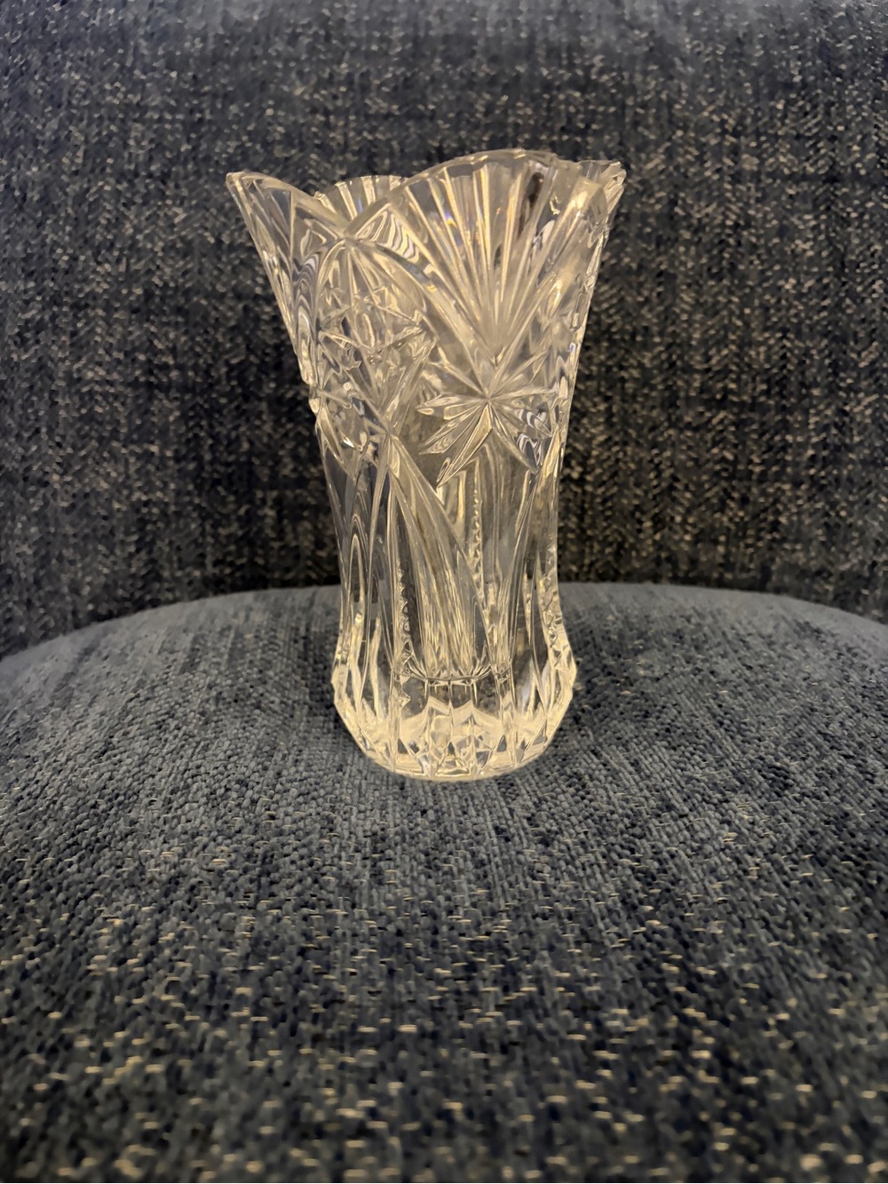 Crystal Cut Glass Vase - Clear
